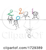 Poster, Art Print Of Stick People Kicking 0 Out Of New Year For 2021