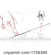 Poster, Art Print Of Hand Springing A Stick Man Off Of A Teeter Totter