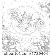 Poster, Art Print Of Owl Flying On A Winter Night