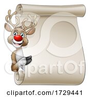 Poster, Art Print Of Christmas Reindeer Cartoon Sign