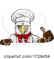 Poster, Art Print Of Eagle Chef Mascot Sign Cartoon Character