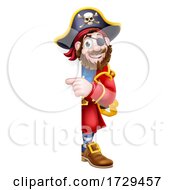 Poster, Art Print Of Pirate Captain Cartoon Peeking Background Sign