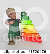 3d Shop Keeper Man On A Shaded Background by KJ Pargeter