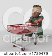 3d Shop Keeper Man On A Shaded Background