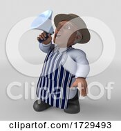 3d Butcher Man On A Shaded Background