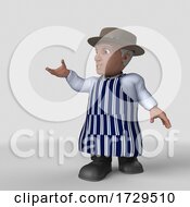 Poster, Art Print Of 3d Butcher Man On A Shaded Background