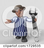 Poster, Art Print Of 3d Butcher Man On A Shaded Background