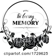Black And White In Loving Memory Rose Design