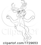 Cool Christmas Reindeer In Sunglasses Cartoon