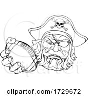 Poster, Art Print Of Pirate American Football Sports Mascot Cartoon
