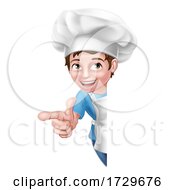 Poster, Art Print Of Kid Cartoon Boy Chef Cook Baker Child Sign