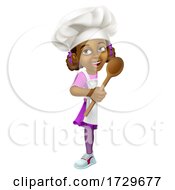 Poster, Art Print Of Black Girl Cartoon Child Chef Kid Sign