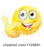 Poster, Art Print Of Thumbs Up Emoticon Emoji Face Cartoon Icon