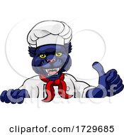 Poster, Art Print Of Panther Chef Mascot Sign Cartoon Character