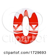 Poster, Art Print Of Christmas Number 0 3d Xmas Digit Suitable For Celebration Santa Claus Or Winter Related Subjectson A White Background