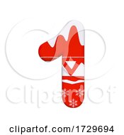 Poster, Art Print Of Christmas Number 1 3d Xmas Digit Suitable For Celebration Santa Claus Or Winter Related Subjectson A White Background