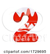 Christmas Number 2 3d Xmas Digit Suitable For Celebration Santa Claus Or Winter Related Subjectson A White Background