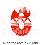 Poster, Art Print Of Christmas Number 6 3d Xmas Digit Suitable For Celebration Santa Claus Or Winter Related Subjectson A White Background