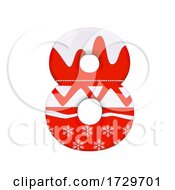 Poster, Art Print Of Christmas Number 8 3d Xmas Digit Suitable For Celebration Santa Claus Or Winter Related Subjectson A White Background