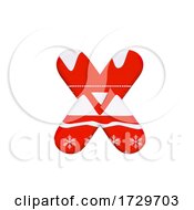 Poster, Art Print Of Christmas Letter X Small 3d Xmas Suitable For Celebration Santa Claus Or Winter Related Subjects On A White Background