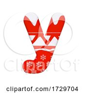 Poster, Art Print Of Christmas Letter Y Small 3d Xmas Suitable For Celebration Santa Claus Or Winter Related Subjects On A White Background