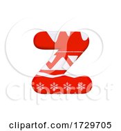Poster, Art Print Of Christmas Letter Z Lowercase 3d Xmas Suitable For Celebration Santa Claus Or Winter Related Subjects On A White Background