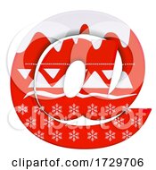 Poster, Art Print Of Christmas Email Sign 3d At Sign Xmas Symbol Suitable For Celebration Santa Claus Or Winter Related Subjects On A White Background