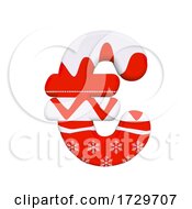 Poster, Art Print Of Christmas Euro Currency Sign 3d Business Xmas Symbol Suitable For Celebration Santa Claus Or Winter Related Subjects On A White Background