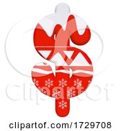 Poster, Art Print Of Christmas Dollar Currency Sign Business 3d Xmas Symbol Suitable For Celebration Santa Claus Or Winter Related Subjects On A White Background