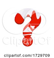 Poster, Art Print Of Christmas Interrogation Point 3d Xmas Symbol Suitable For Celebration Santa Claus Or Winter Related Subjects On A White Background