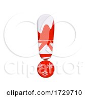 Christmas Exclamation Point 3d Xmas Symbol Suitable For Celebration Santa Claus Or Winter Related Subjects On A White Background