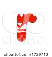Poster, Art Print Of Christmas Letter R Lowercase 3d Xmas Suitable For Celebration Santa Claus Or Winter Related Subjects On A White Background