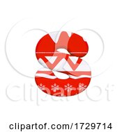 Poster, Art Print Of Christmas Letter S Lowercase 3d Xmas Suitable For Celebration Santa Claus Or Winter Related Subjects On A White Background