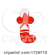Poster, Art Print Of Christmas Letter T Lowercase 3d Xmas Suitable For Celebration Santa Claus Or Winter Related Subjects On A White Background