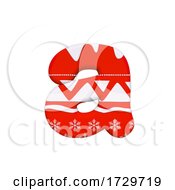 Poster, Art Print Of Christmas Letter A Lowercase 3d Xmas Suitable For Celebration Santa Claus Or Winter Related Subjects On A White Background