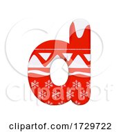 Poster, Art Print Of Christmas Letter D Lowercase 3d Xmas Suitable For Celebration Santa Claus Or Winter Related Subjects On A White Background