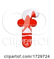 Poster, Art Print Of Christmas Letter F Small 3d Xmas Suitable For Celebration Santa Claus Or Winter Related Subjects On A White Background