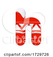 Poster, Art Print Of Christmas Letter H Lowercase 3d Xmas Suitable For Celebration Santa Claus Or Winter Related Subjects On A White Background