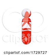 Christmas Letter I Small 3d Xmas Suitable For Celebration Santa Claus Or Winter Related Subjects On A White Background