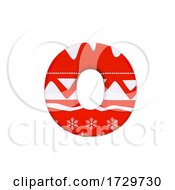 Poster, Art Print Of Christmas Letter O Small 3d Xmas Suitable For Celebration Santa Claus Or Winter Related Subjects On A White Background