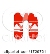Poster, Art Print Of Christmas Letter N Small 3d Xmas Suitable For Celebration Santa Claus Or Winter Related Subjects On A White Background