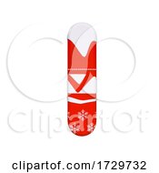 Poster, Art Print Of Christmas Letter L Lowercase 3d Xmas Suitable For Celebration Santa Claus Or Winter Related Subjects On A White Background