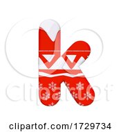 Poster, Art Print Of Christmas Letter K Small 3d Xmas Suitable For Celebration Santa Claus Or Winter Related Subjects On A White Background