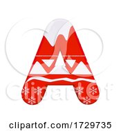 Poster, Art Print Of Christmas Letter A Capital 3d Xmas Suitable For Celebration Santa Claus Or Winter Related Subjects On A White Background