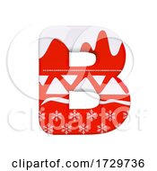 Poster, Art Print Of Christmas Letter B Capital 3d Xmas Suitable For Celebration Santa Claus Or Winter Related Subjects On A White Background