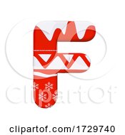 Poster, Art Print Of Christmas Letter F Uppercase 3d Xmas Suitable For Celebration Santa Claus Or Winter Related Subjects On A White Background