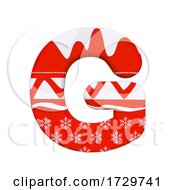 Poster, Art Print Of Christmas Letter G Capital 3d Xmas Suitable For Celebration Santa Claus Or Winter Related Subjects On A White Background