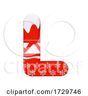Poster, Art Print Of Christmas Letter L Capital 3d Xmas Suitable For Celebration Santa Claus Or Winter Related Subjects On A White Background
