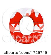 Poster, Art Print Of Christmas Letter O Large 3d Xmas Suitable For Celebration Santa Claus Or Winter Related Subjects On A White Background