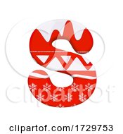 Poster, Art Print Of Christmas Letter S Uppercase 3d Xmas Suitable For Celebration Santa Claus Or Winter Related Subjects On A White Background